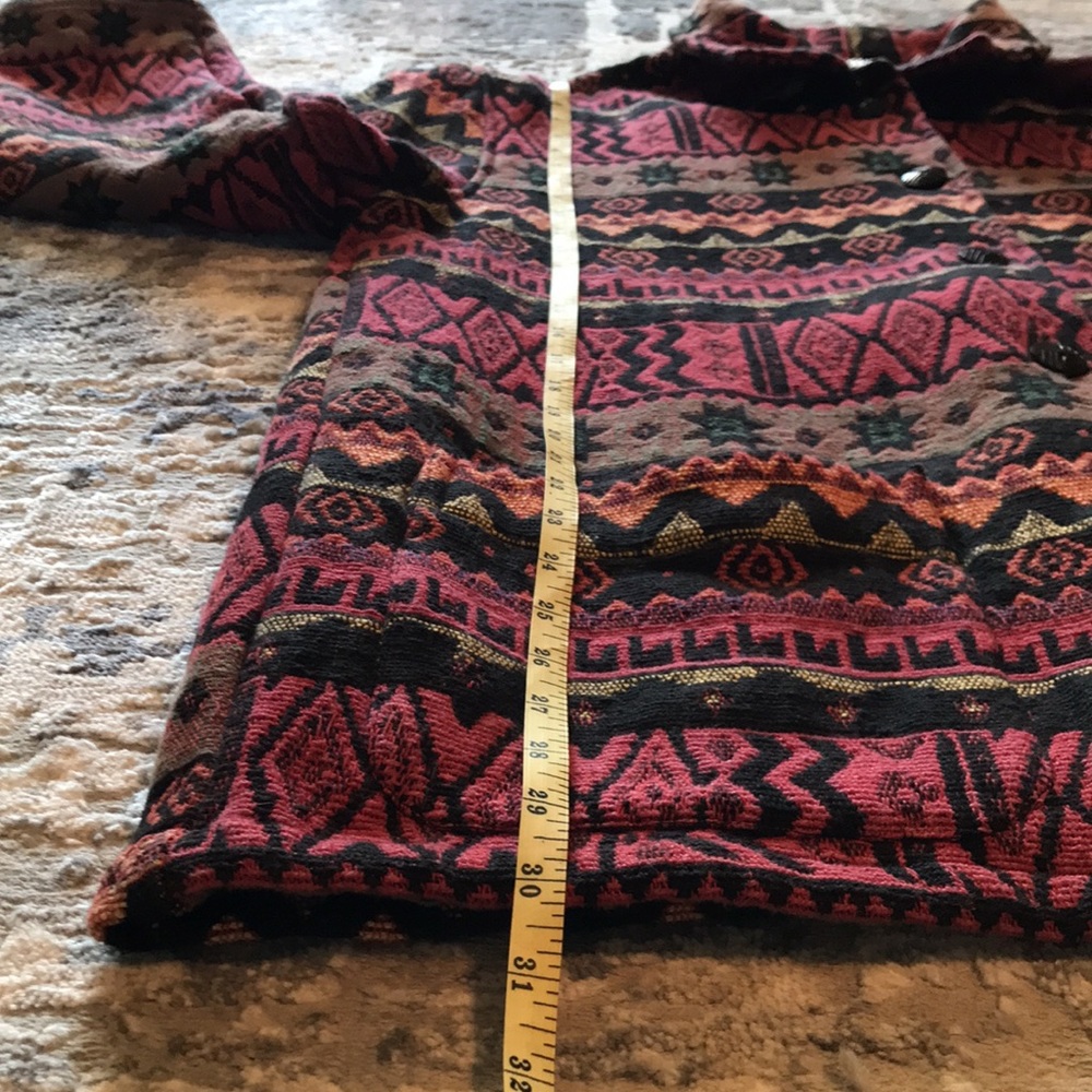 Chico’s Design Vintage 100% Cotton Tapestry Coat L - Picture 7 of 7